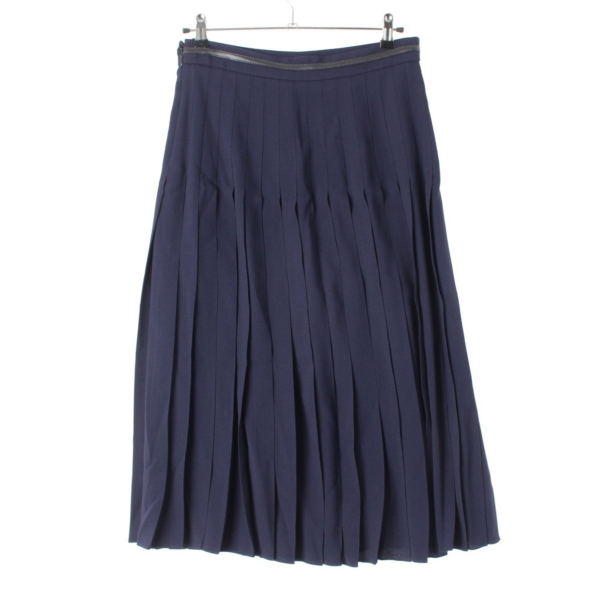 CELINE Triomphe Metal Pleated skirt Bottoms 2J335865C Navy gold 42