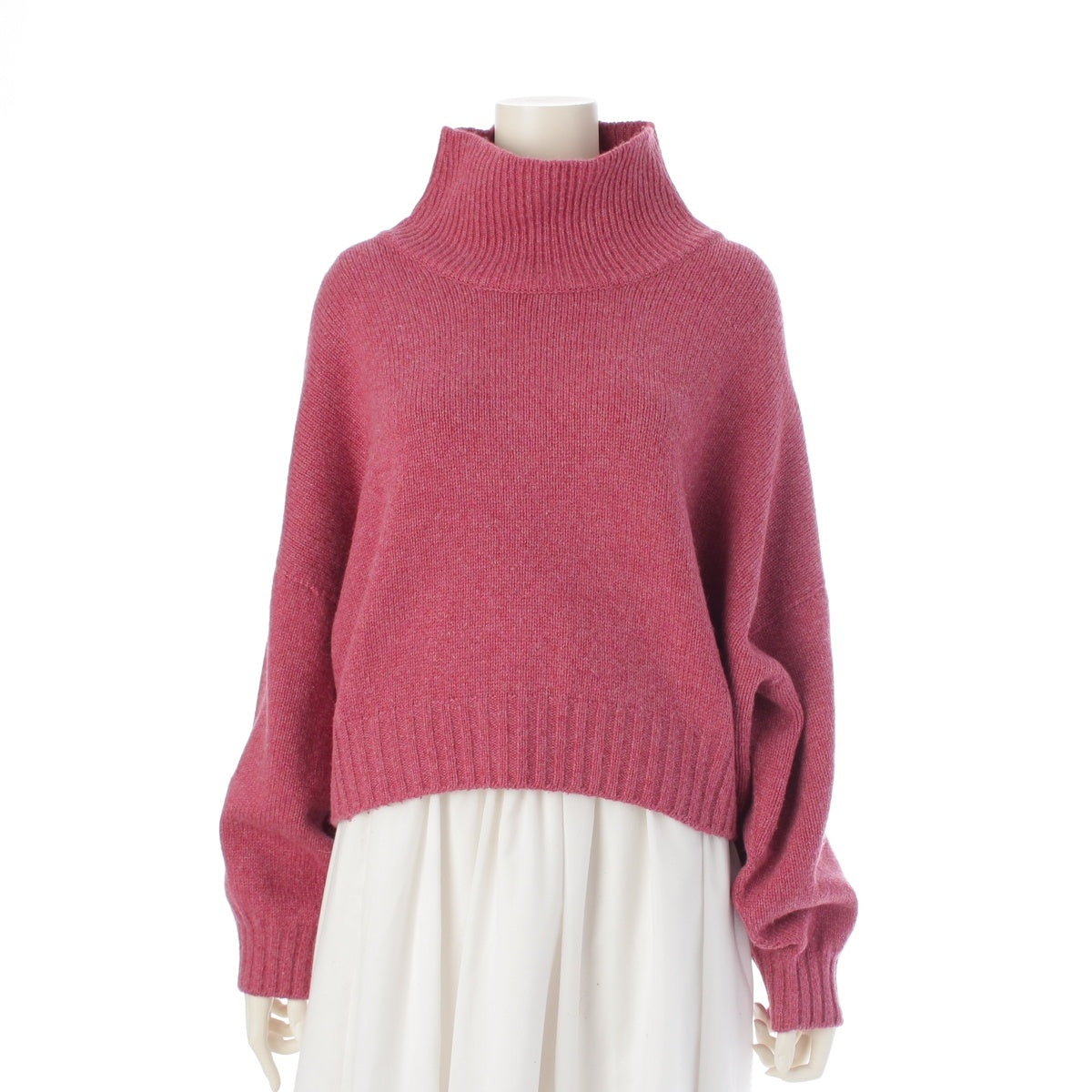 CELINE Triomphe cashmere High Neck Cropped sweater Knit top, long sleeves 2A11Z384D pink M