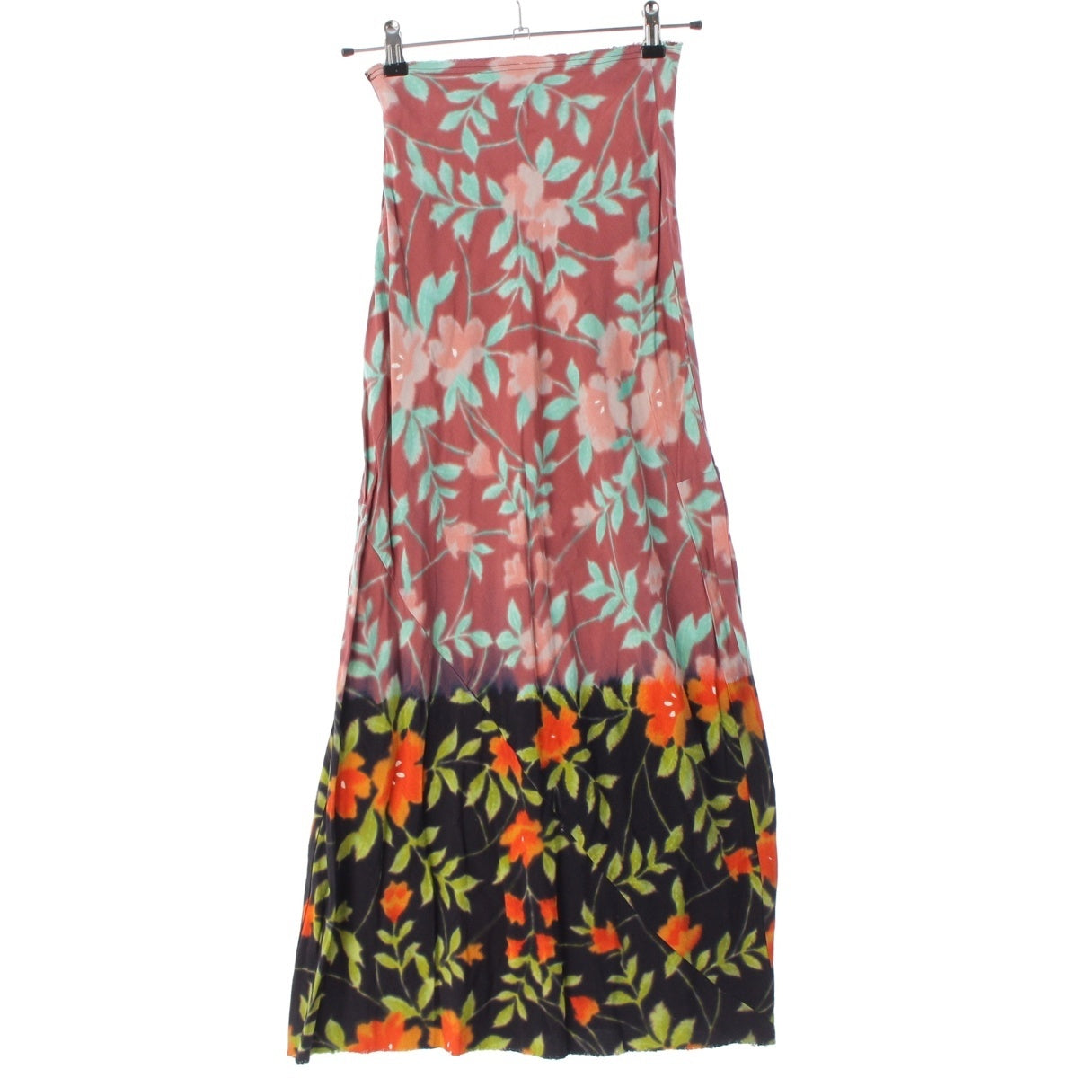 COMME des GARCONS Rayon Bleaching period Long All-over floral pattern skirt Pink x Black S