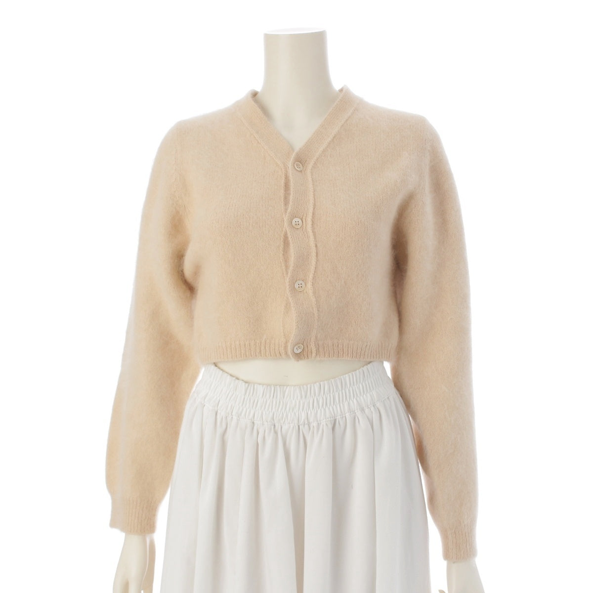 COMME des GARCONS Wool mohair Short cropped cardigan GN-040170 beige
