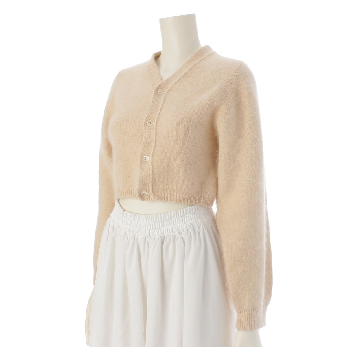 COMME des GARCONS Wool mohair Short cropped cardigan GN-040170 beige