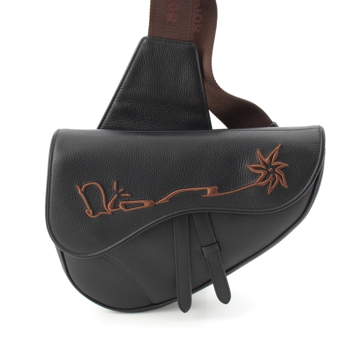 Christian Dior cactus jack leather saddle body bag 1ADPO093SOT Black brown