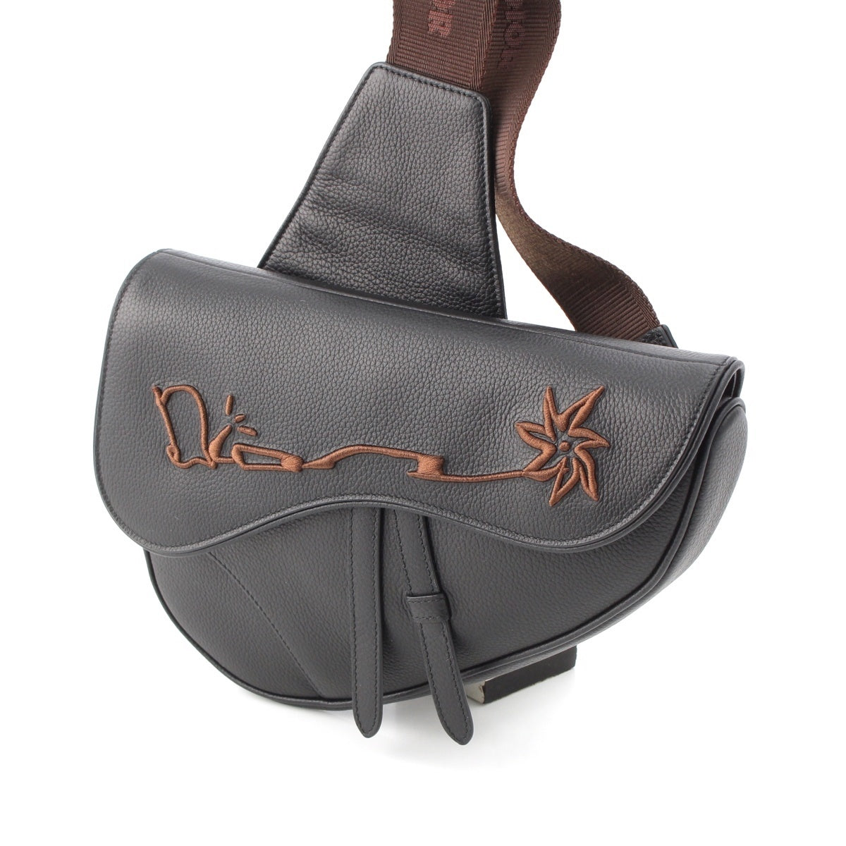 Christian Dior cactus jack leather saddle body bag 1ADPO093SOT Black brown