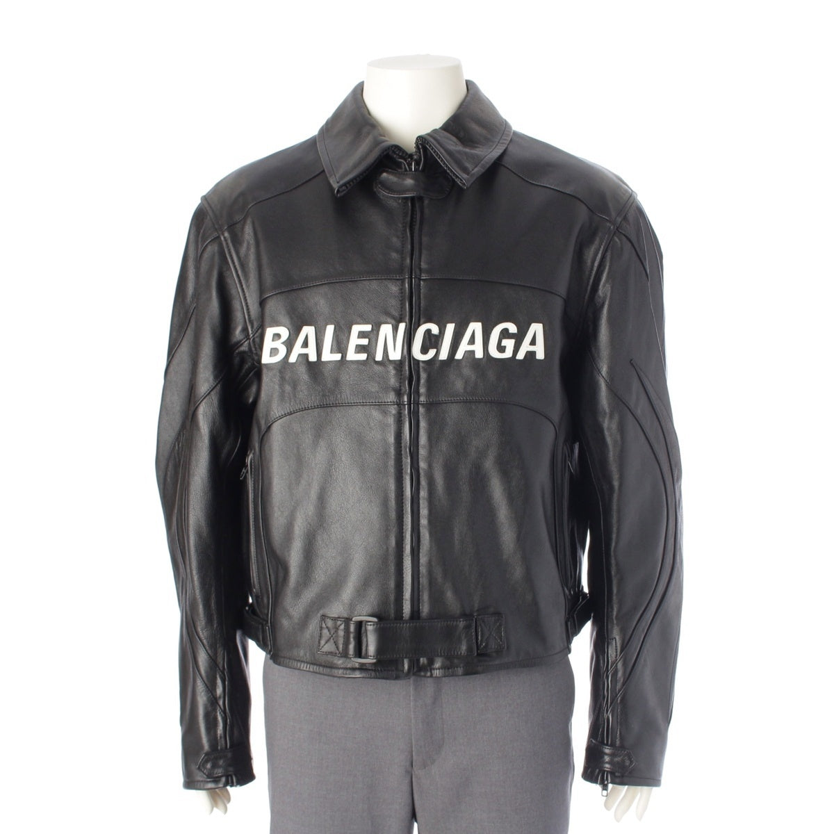 BALENCIAGA leather Jacket 594594 black 46