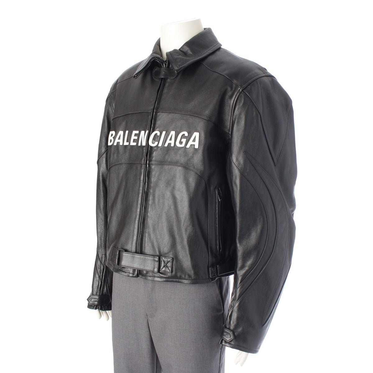 BALENCIAGA leather Jacket 594594 black 46