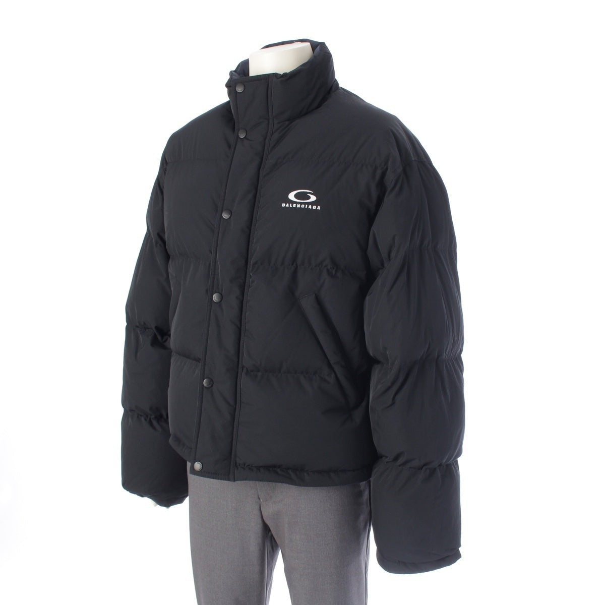 BALENCIAGA nylon silk reversible Down jacket outer 808793 Black navy 1