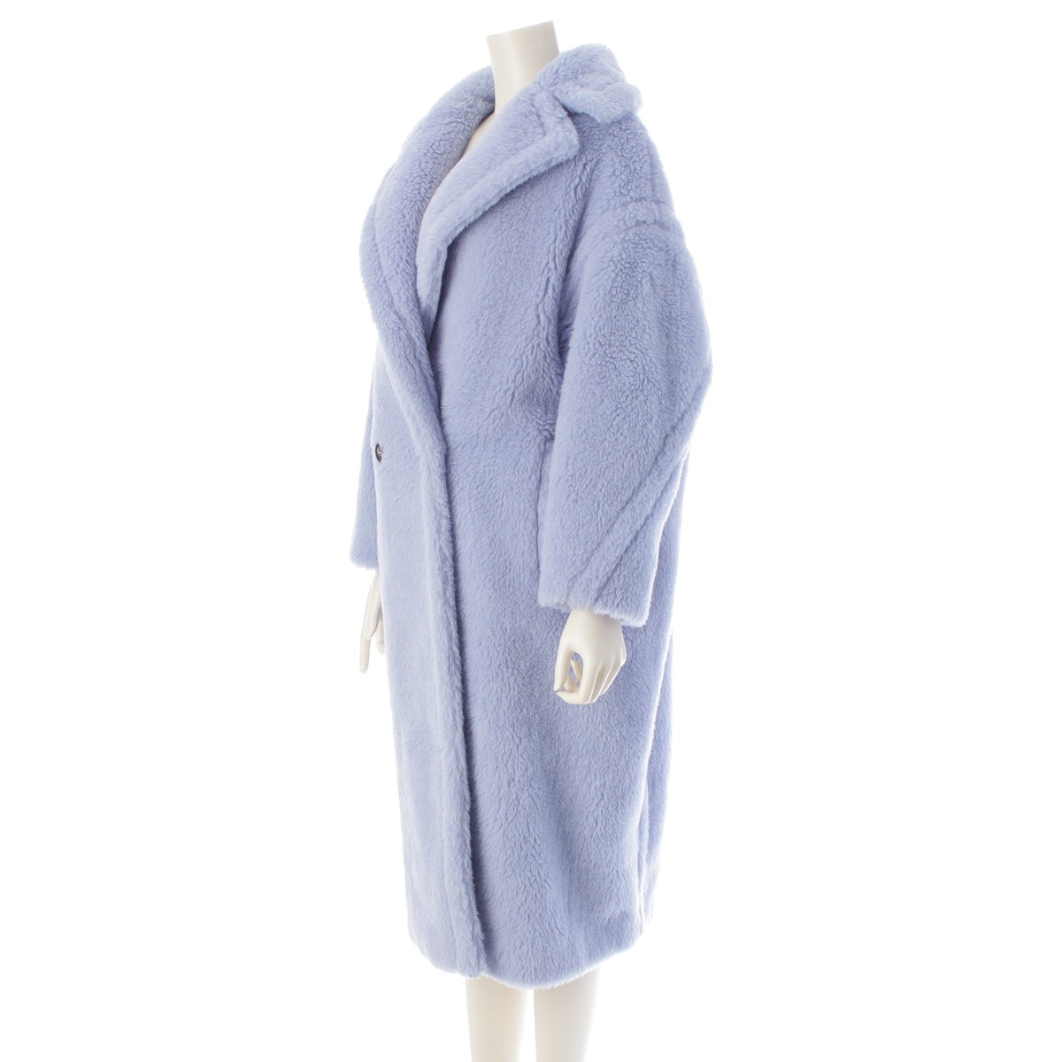 MAX MARA Alpaca Wool Silk Ted Girl Teddy Bear Long coat outer blue S