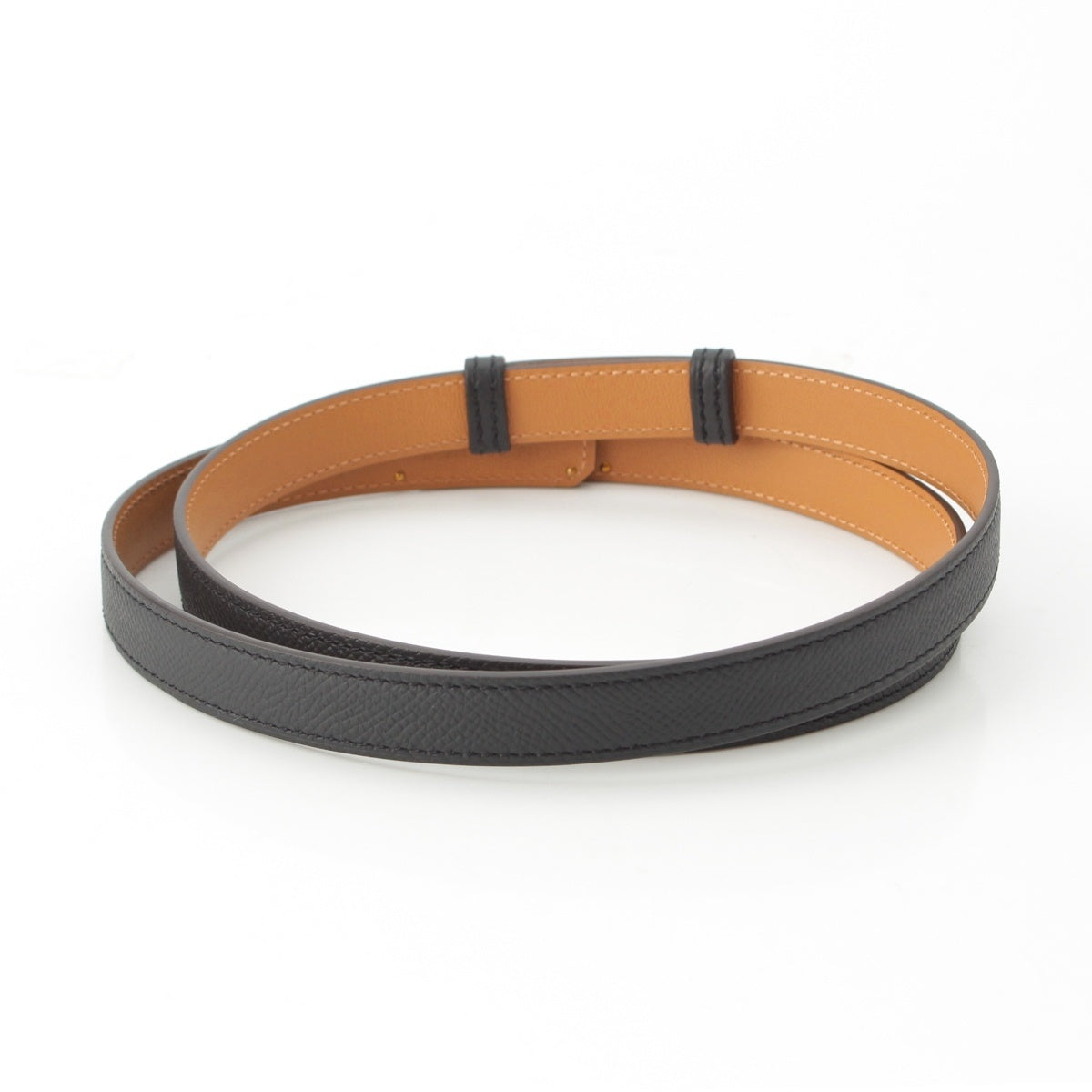 HERMES Kelly 18 Epsom Gold Metal belt black