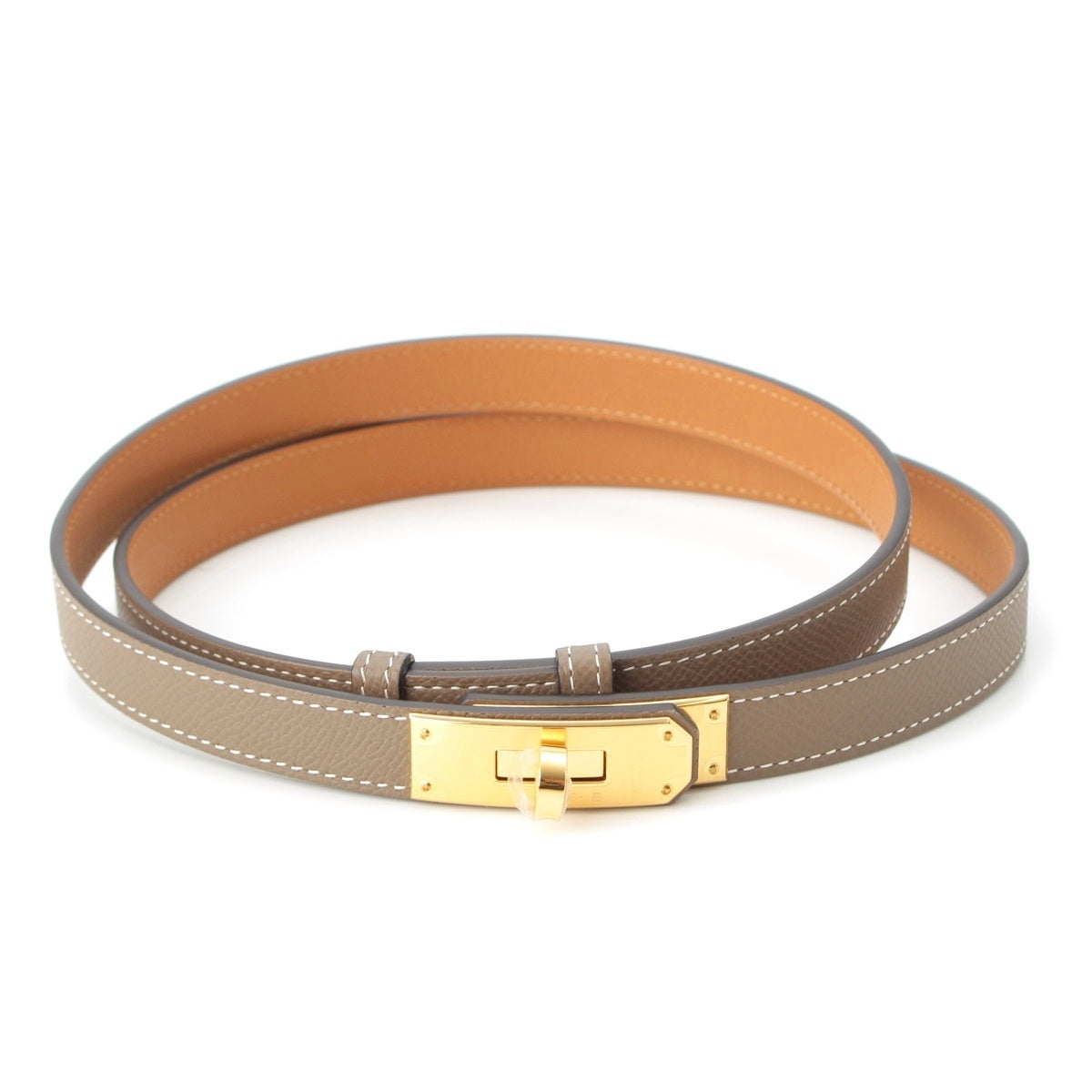 HERMES Kelly 18 Epsom Gold Metal belt Etope
