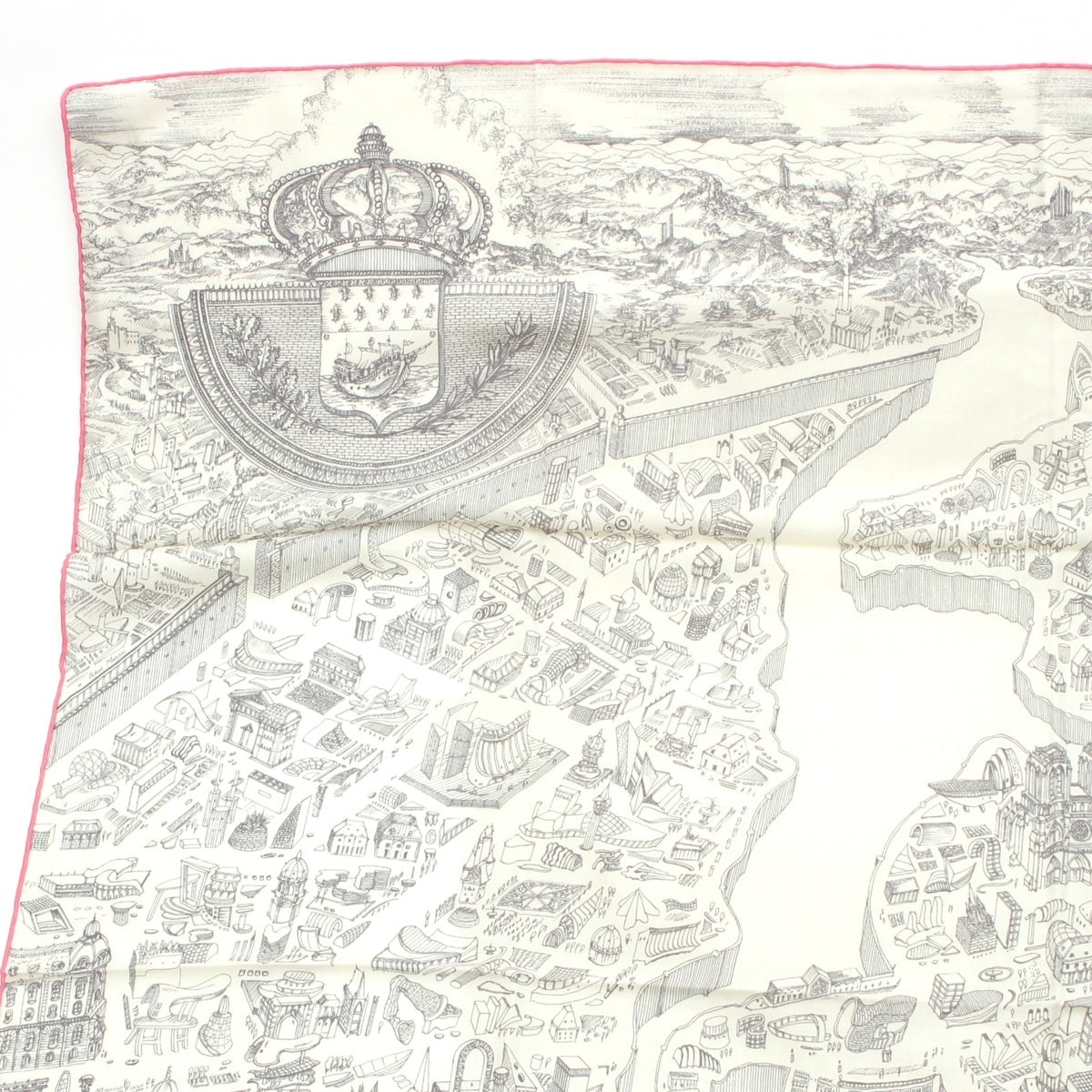 HERMES Carregeant 140 Nouvelle Cité Cavaliere cashmere silk Stall pink beige