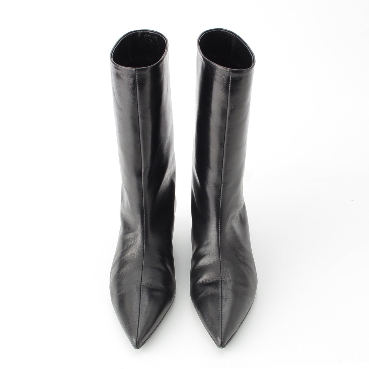 JIL SANDER leather Pointed to short boots shoes black 35