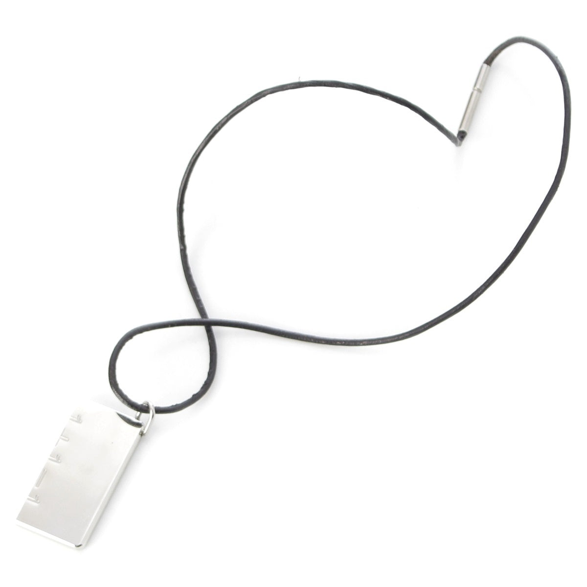 HERMES Symbol Plate Set of 2 Necklace Silver