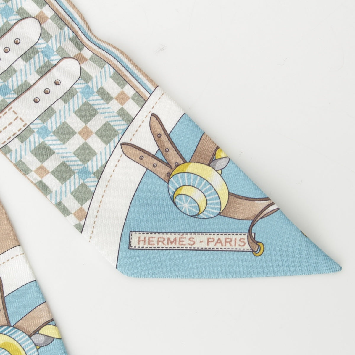 HERMES silk Twilly Les Voitures Nouvelle The evolution of horse-drawn carriages scarf multicolor