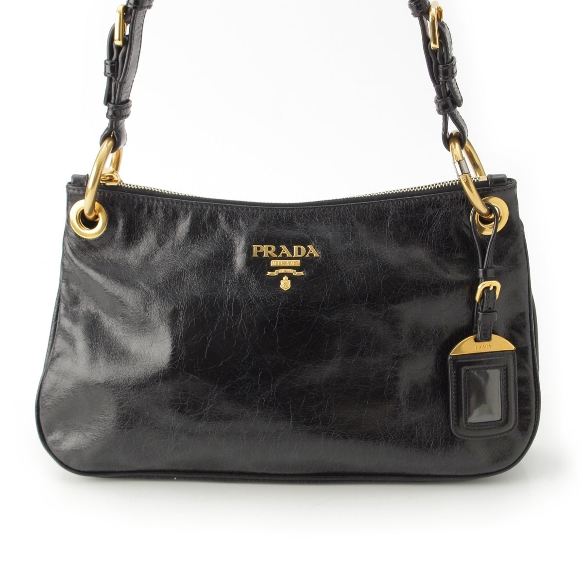 PRADA leather Vitello Shine One Shoulder Bag BR4894 black
