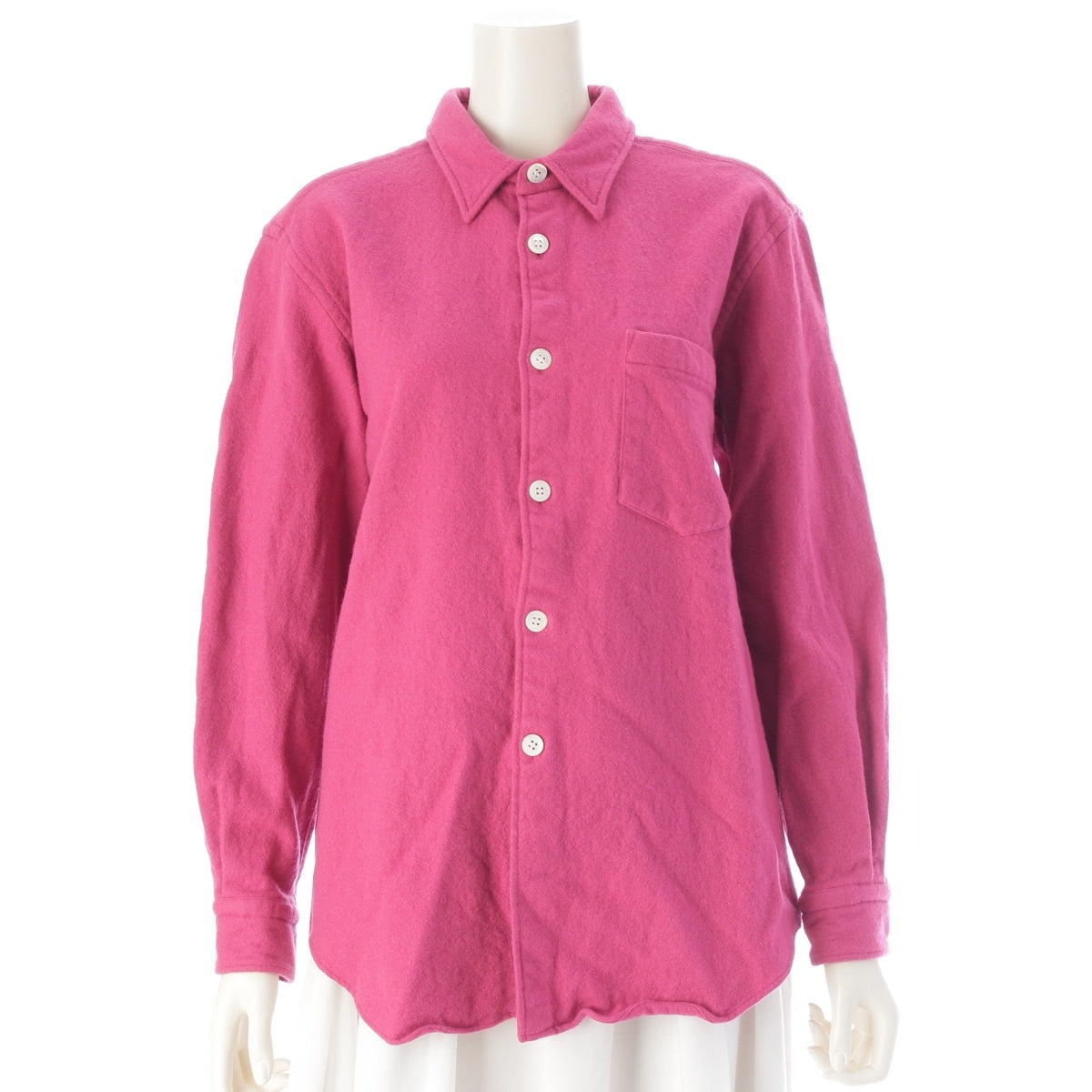 COMME des GARCONS HOMME Tanaka Omu Nylon-blend wool Wool felting silver tag Long sleeve shirt HB-070010 pink