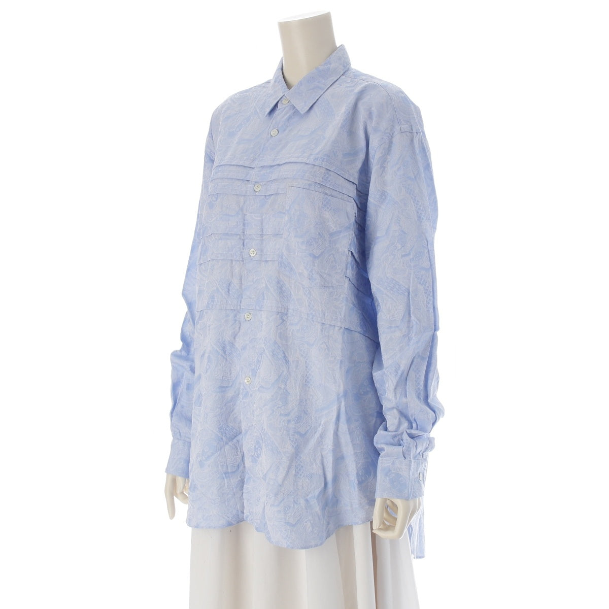 COMME des GARCONS cotton Buddha statue face all-over pattern Long sleeve shirt Light blue M
