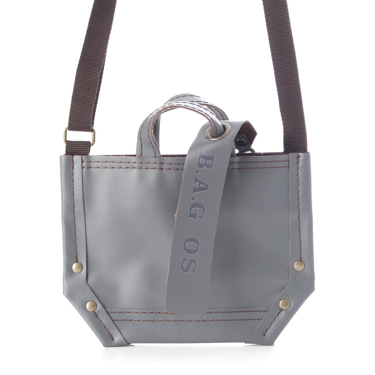 ebagos PVC Y-shaped tote bag, 2-way hand bag Shoulder Bag gray
