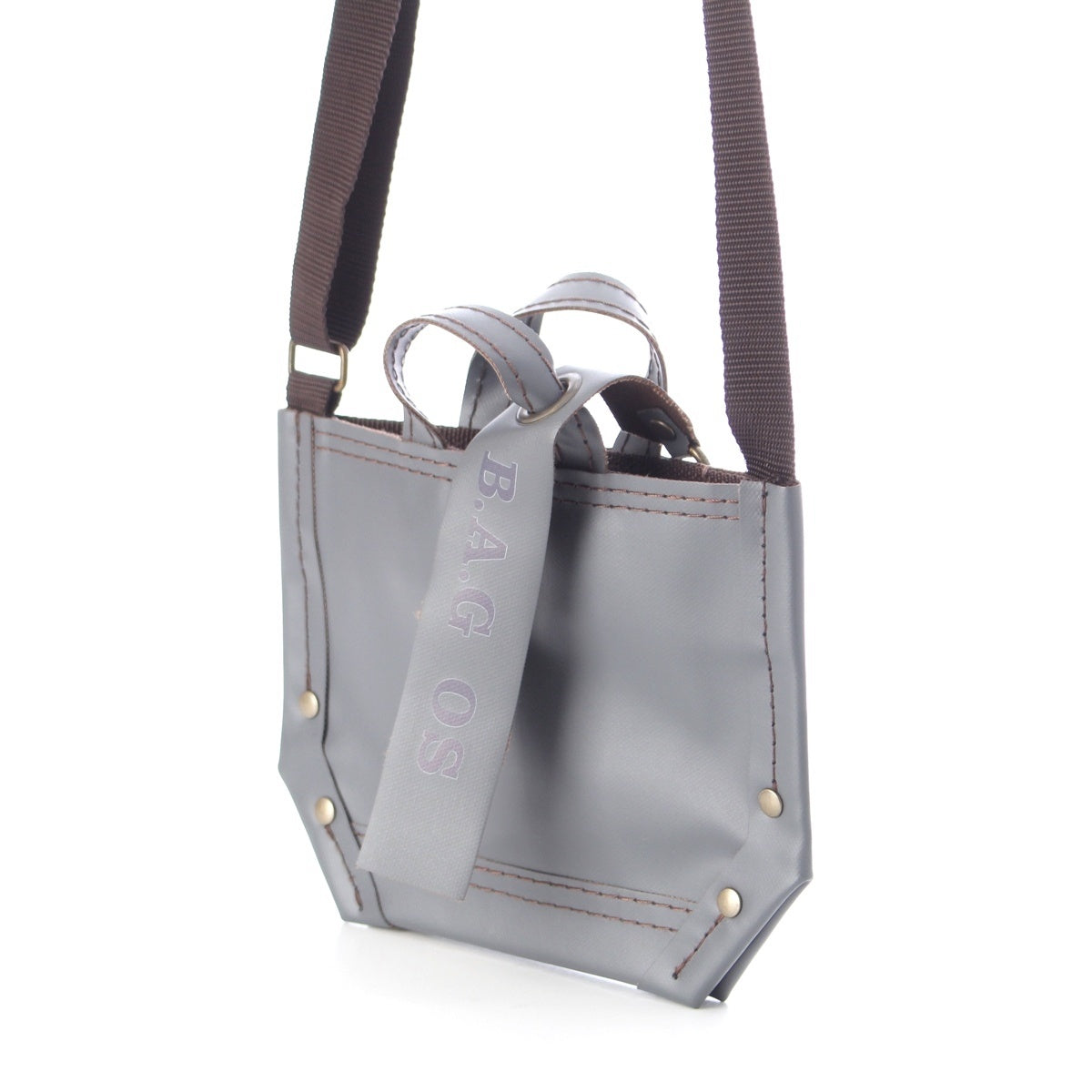 ebagos PVC Y-shaped tote bag, 2-way hand bag Shoulder Bag gray