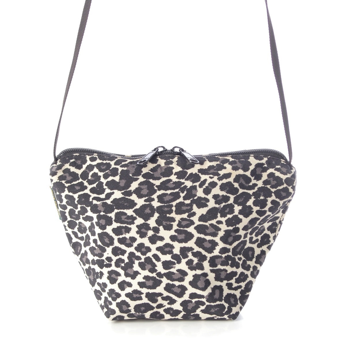 Herve Chapelier Nylon Boat type Shoulder Bag S Leopard Panther Blanc Black White
