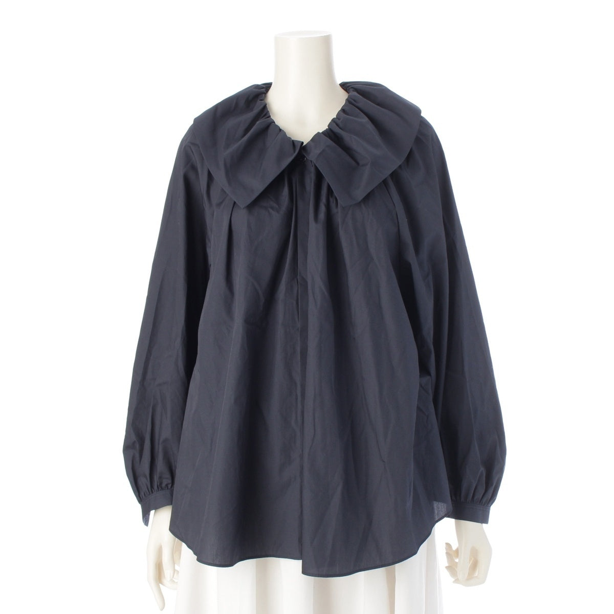 Drawer Ruffle collar Long sleeve shirt tops 6521-2-000007 Navy 36