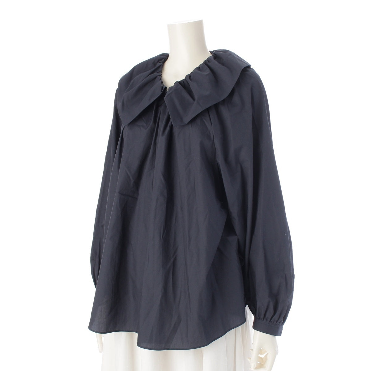 Drawer Ruffle collar Long sleeve shirt tops 6521-2-000007 Navy 36
