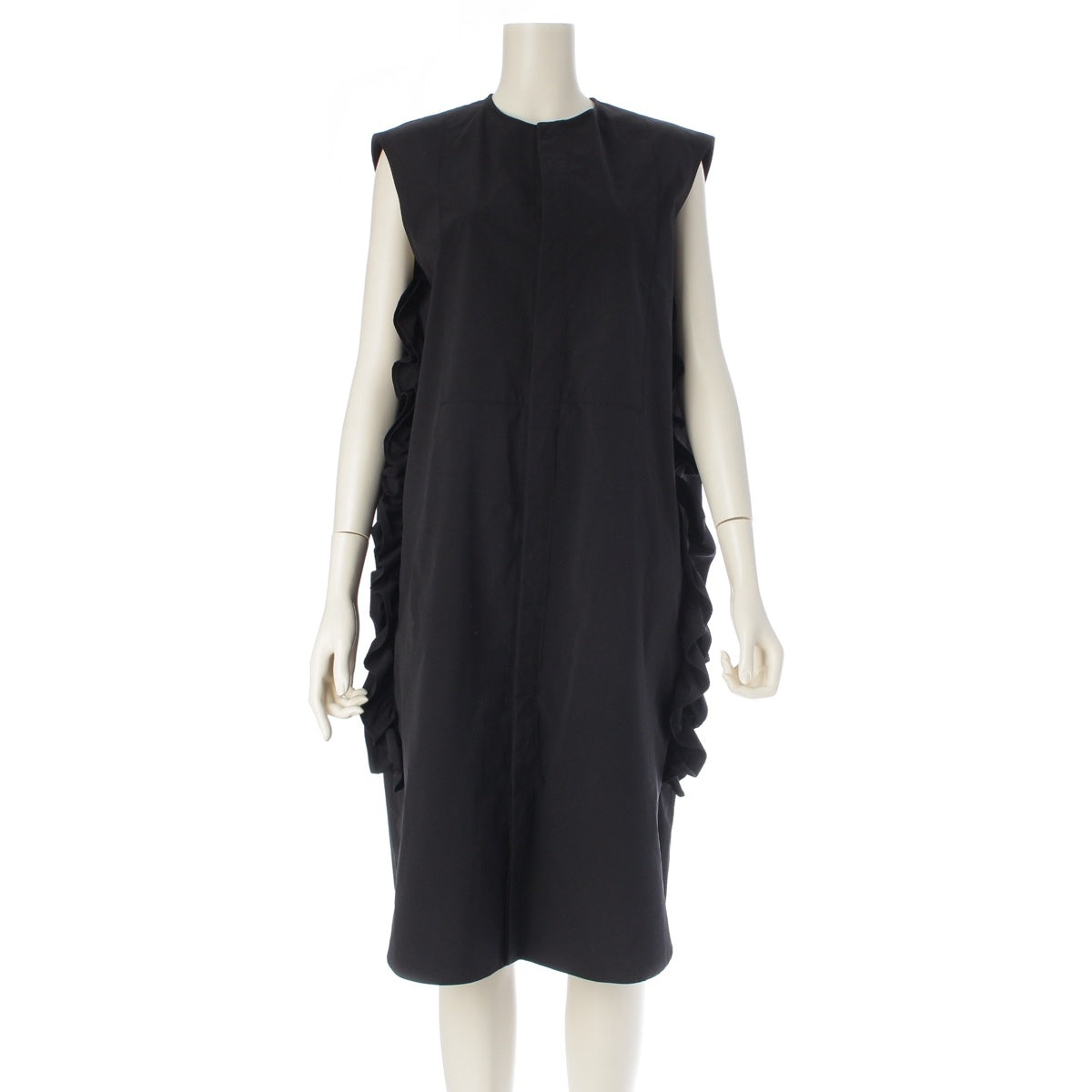 YOKO CHAN Side ruffles one piece dress YCD-224-885 black 36