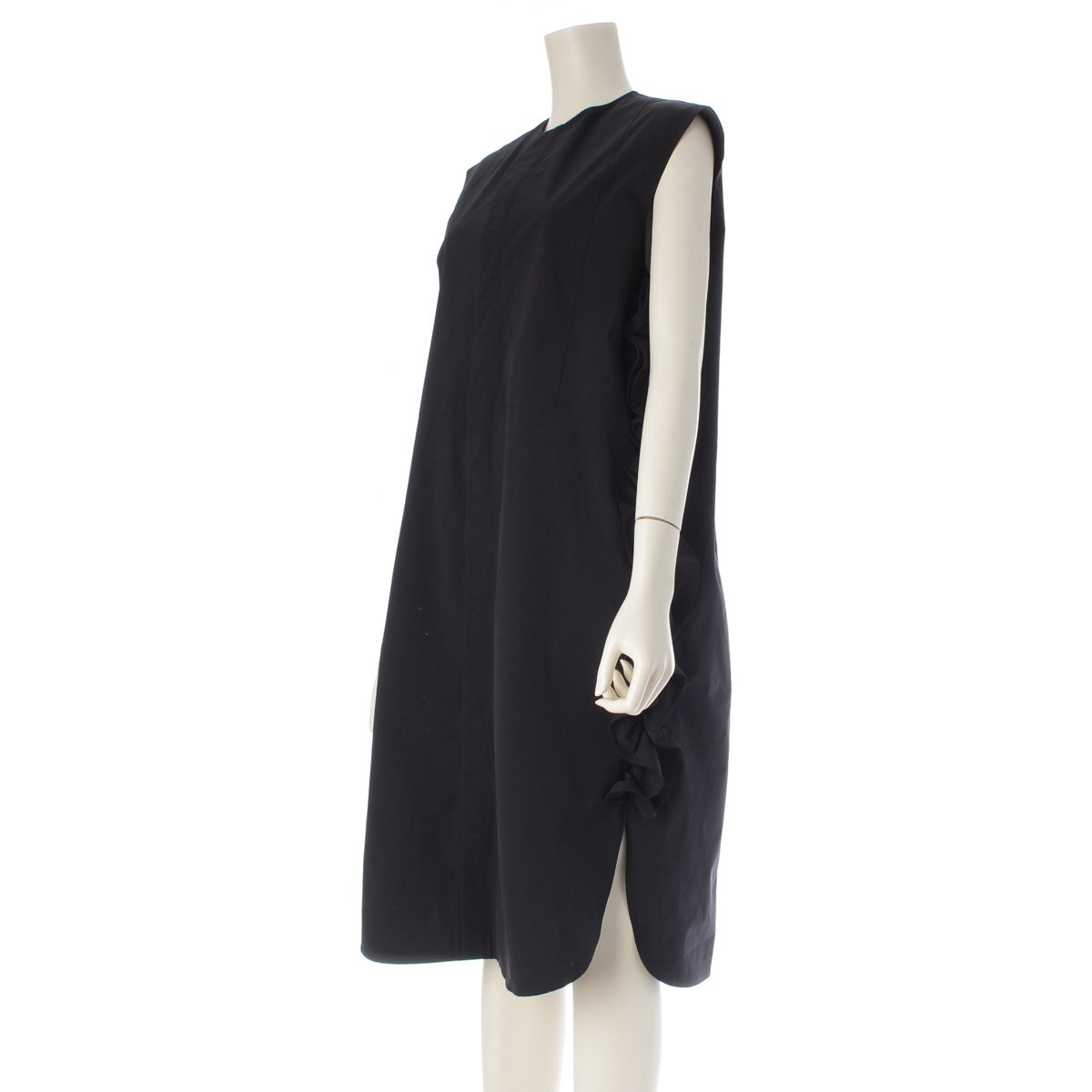 YOKO CHAN Side ruffles one piece dress YCD-224-885 black 36