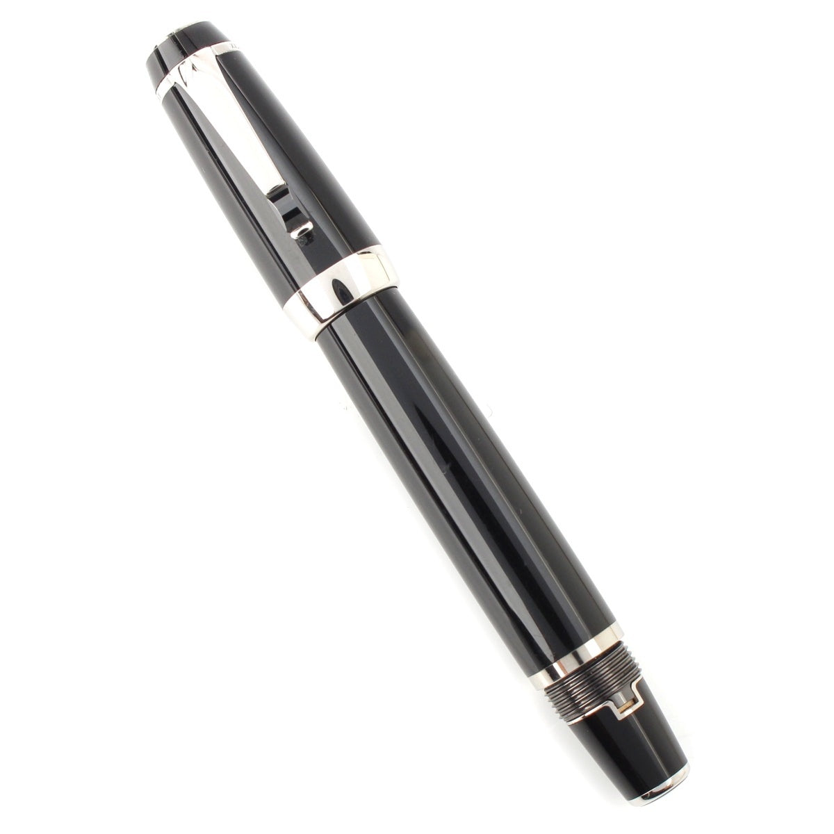 MONTBLANC Black precious resin nib 14K fountain pen Black x silver