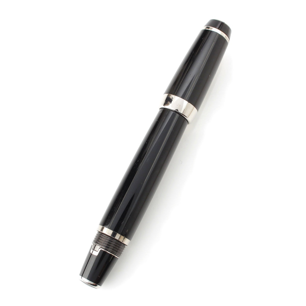 MONTBLANC Black precious resin nib 14K fountain pen Black x silver