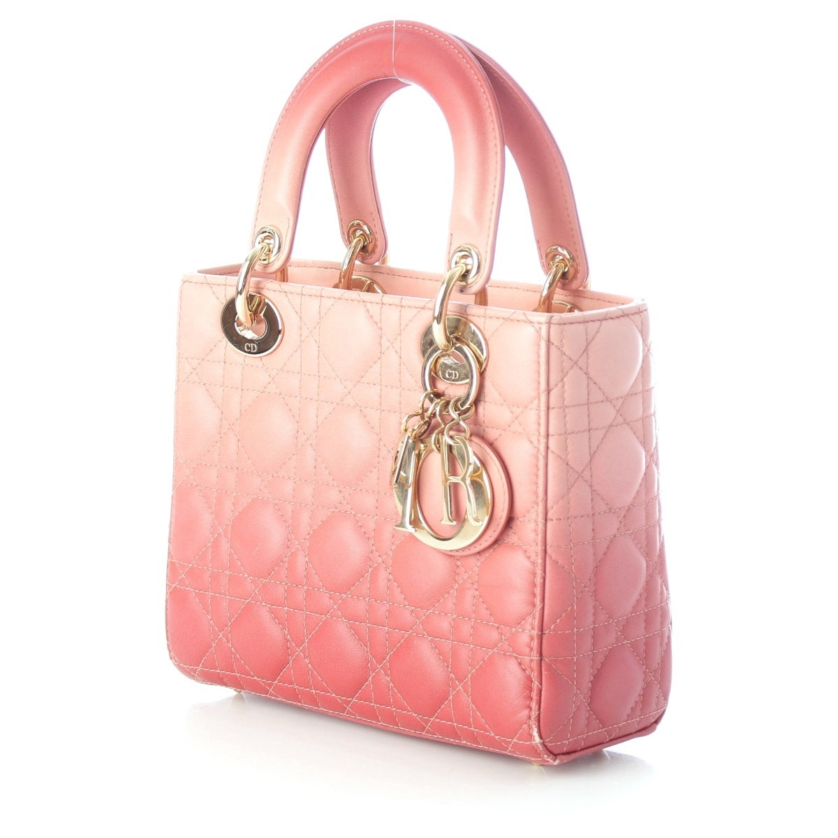 Christian Dior My Lady Dior Cannage Gradient 2-Way Shoulder Bag Handbag pink