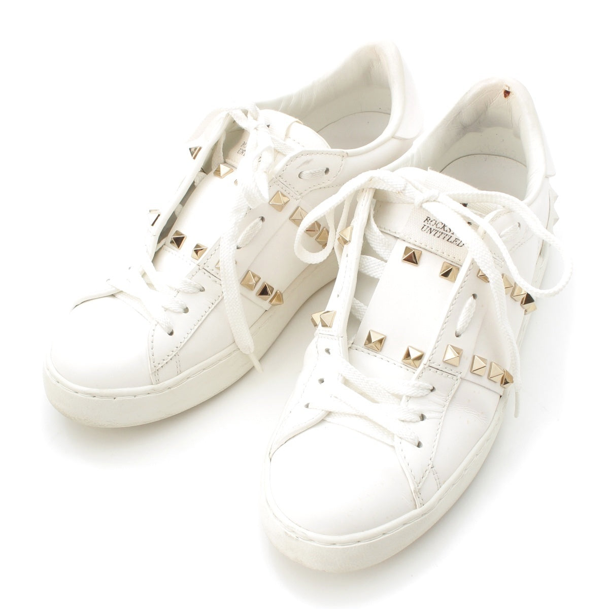 VALENTINO leather Rock studs sneakers shoes white 37