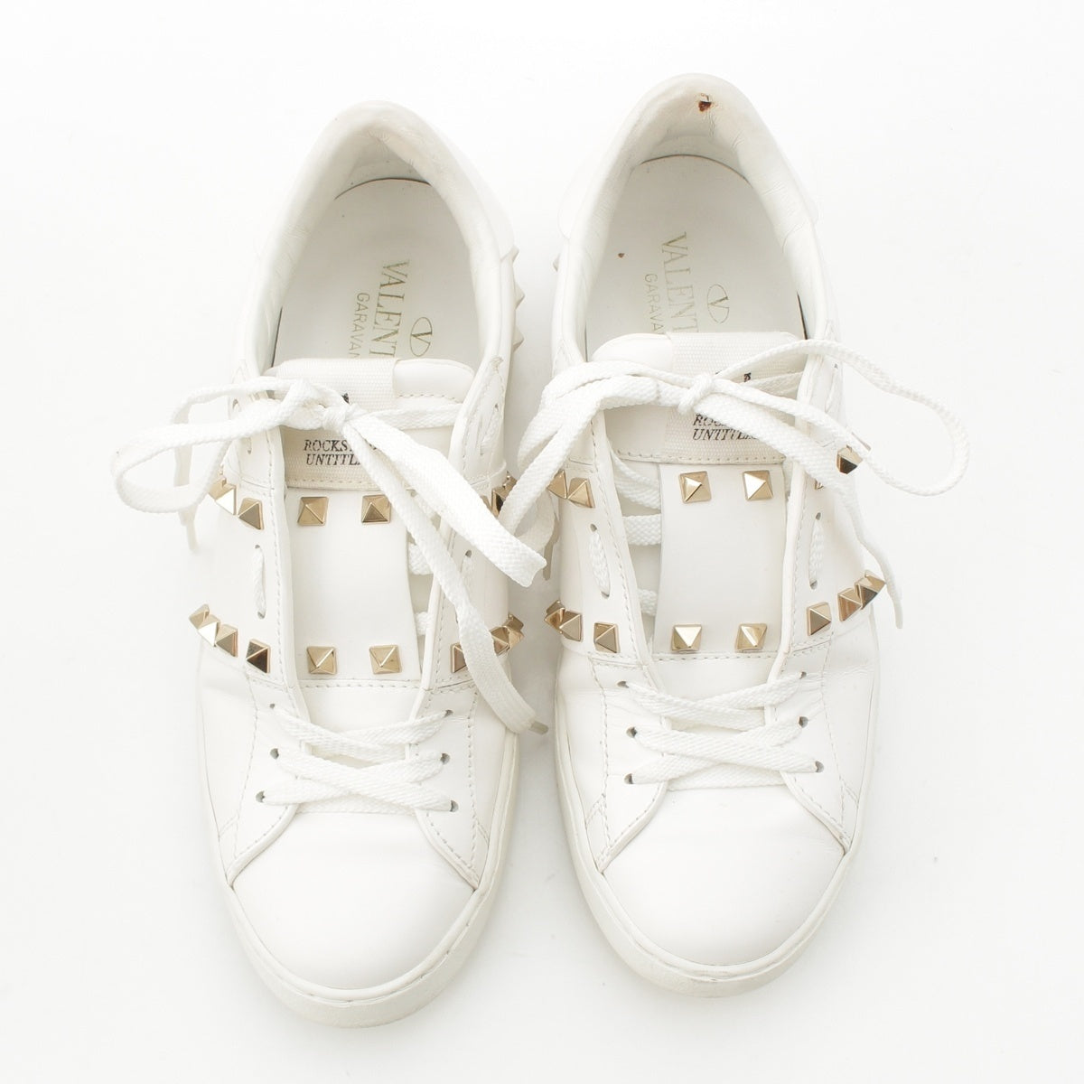 VALENTINO leather Rock studs sneakers shoes white 37