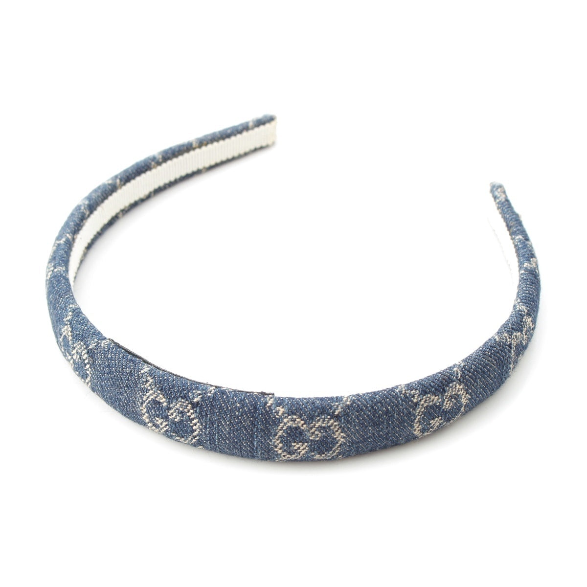 GUCCI GG denim headband hair accessory blue