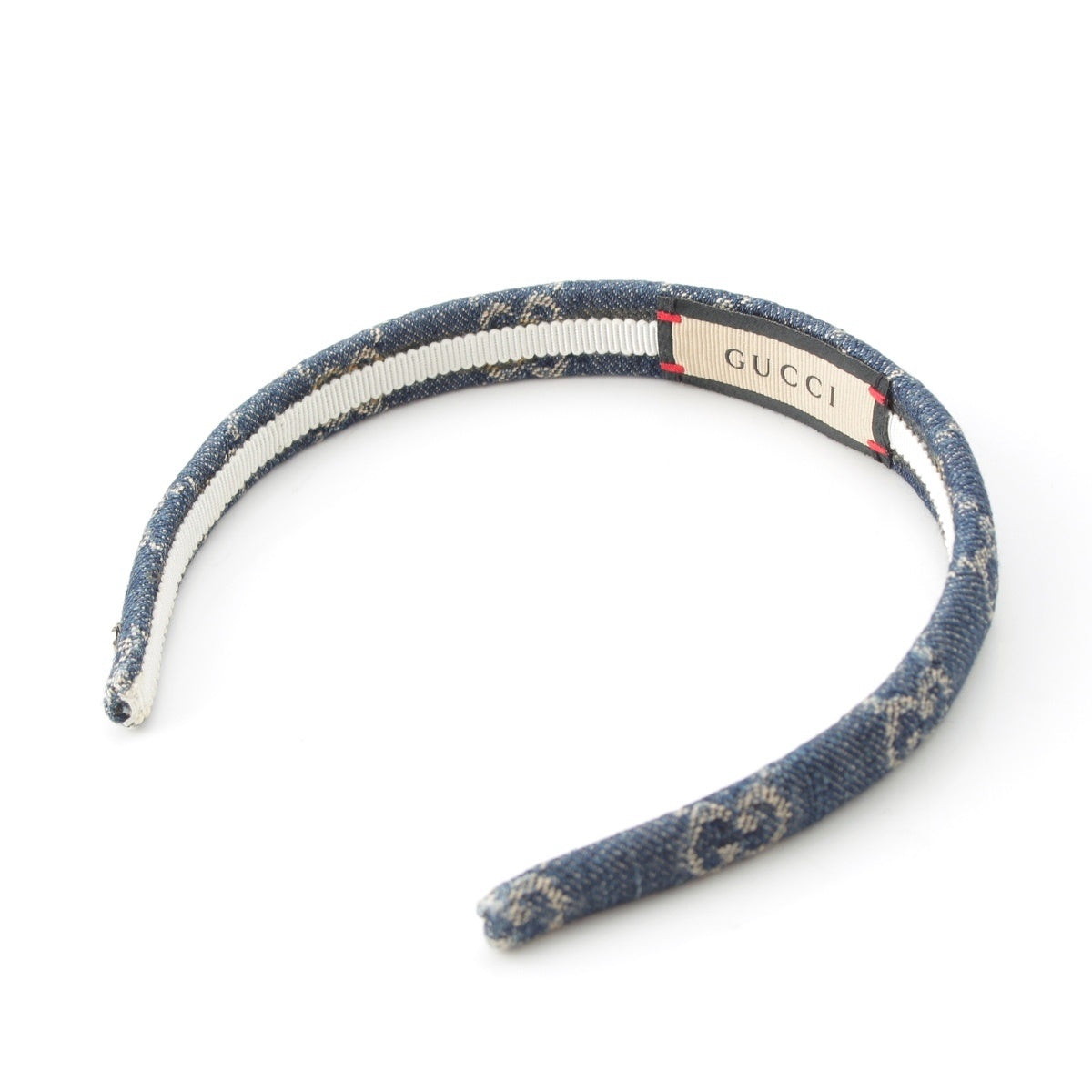 GUCCI GG denim headband hair accessory blue