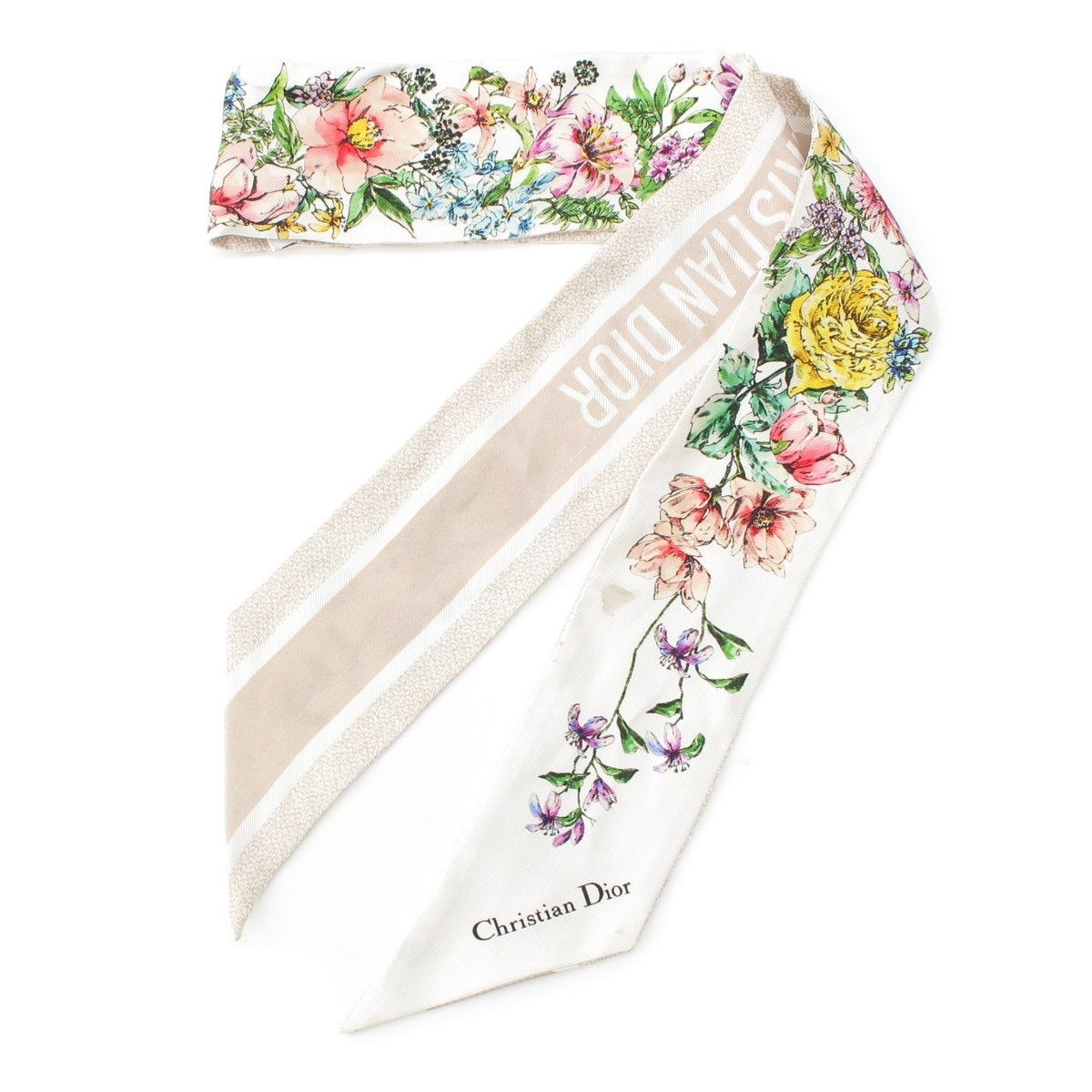 Christian Dior Mitza silk Botanical Floral scarf 24FCO106I606 multicolor