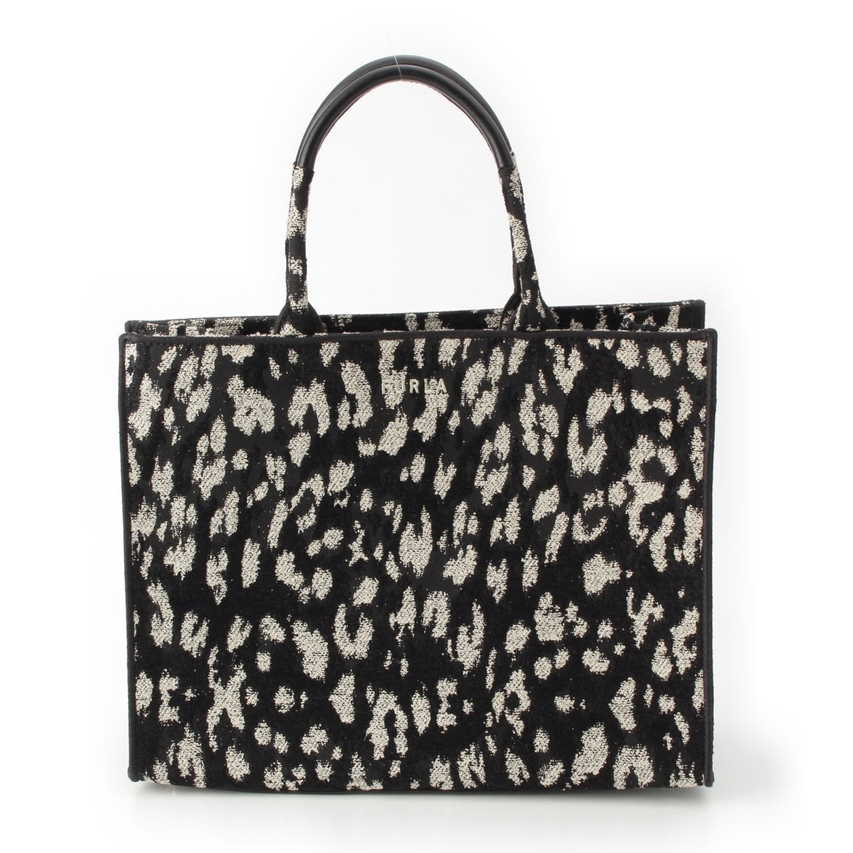 Furla canvas Opportunity Tote Bag Black White