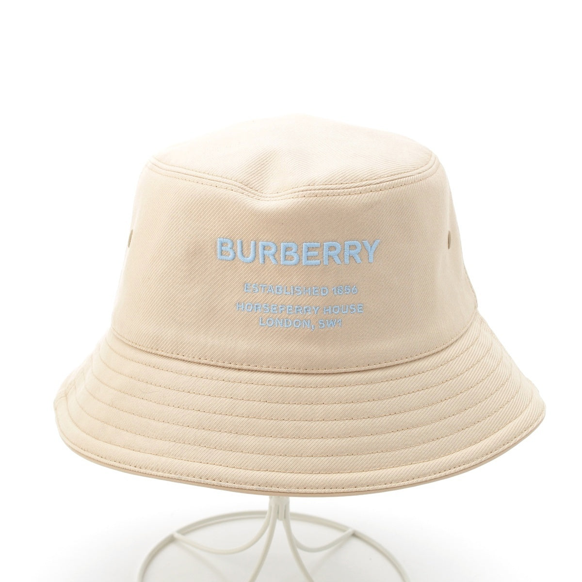 BURBERRY cotton Embroidered logo bucket hat hat beige M
