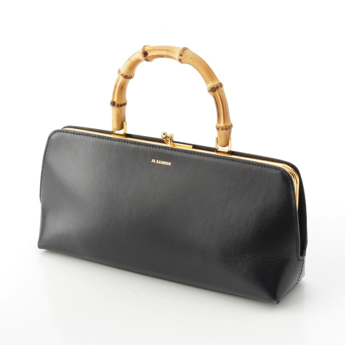 JIL SANDER GOJI BAMBOO clasp Handbag black