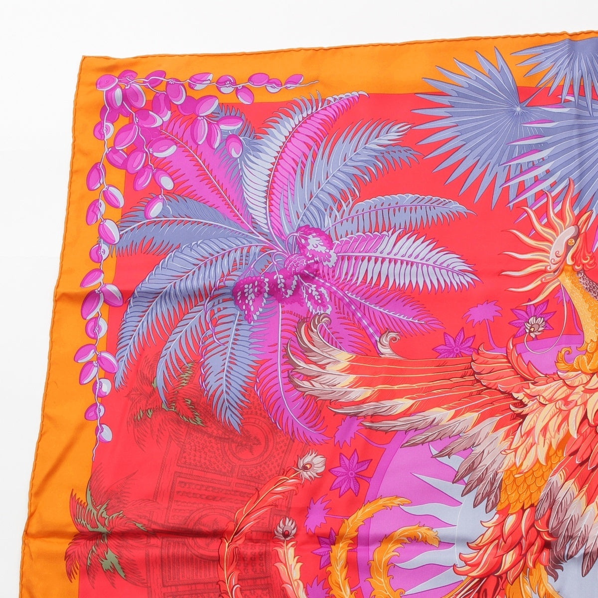 HERMES silk Carre 90: The Myth of the Phoenix scarf Red series