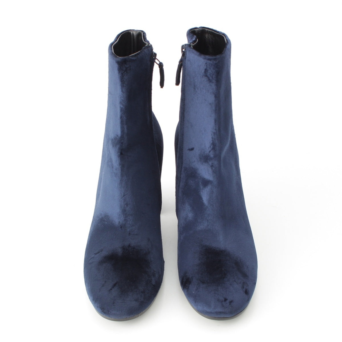 BALENCIAGA velvet Short Boots Bill Booties shoes 477243 Navy 39