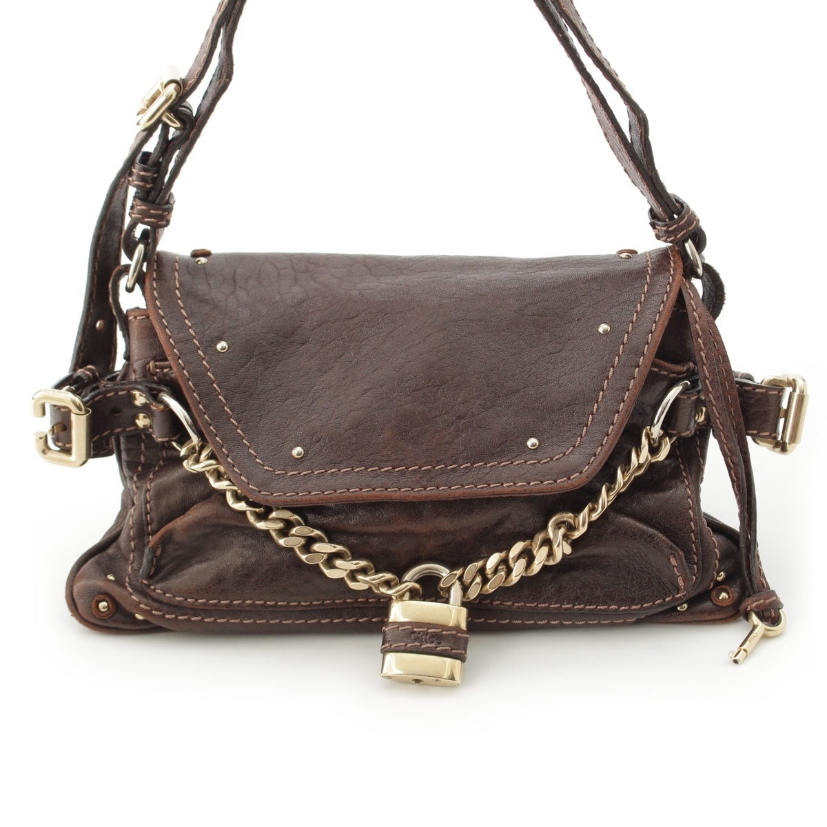 Chloe Paddington leather one belt Shoulder Bag Brown