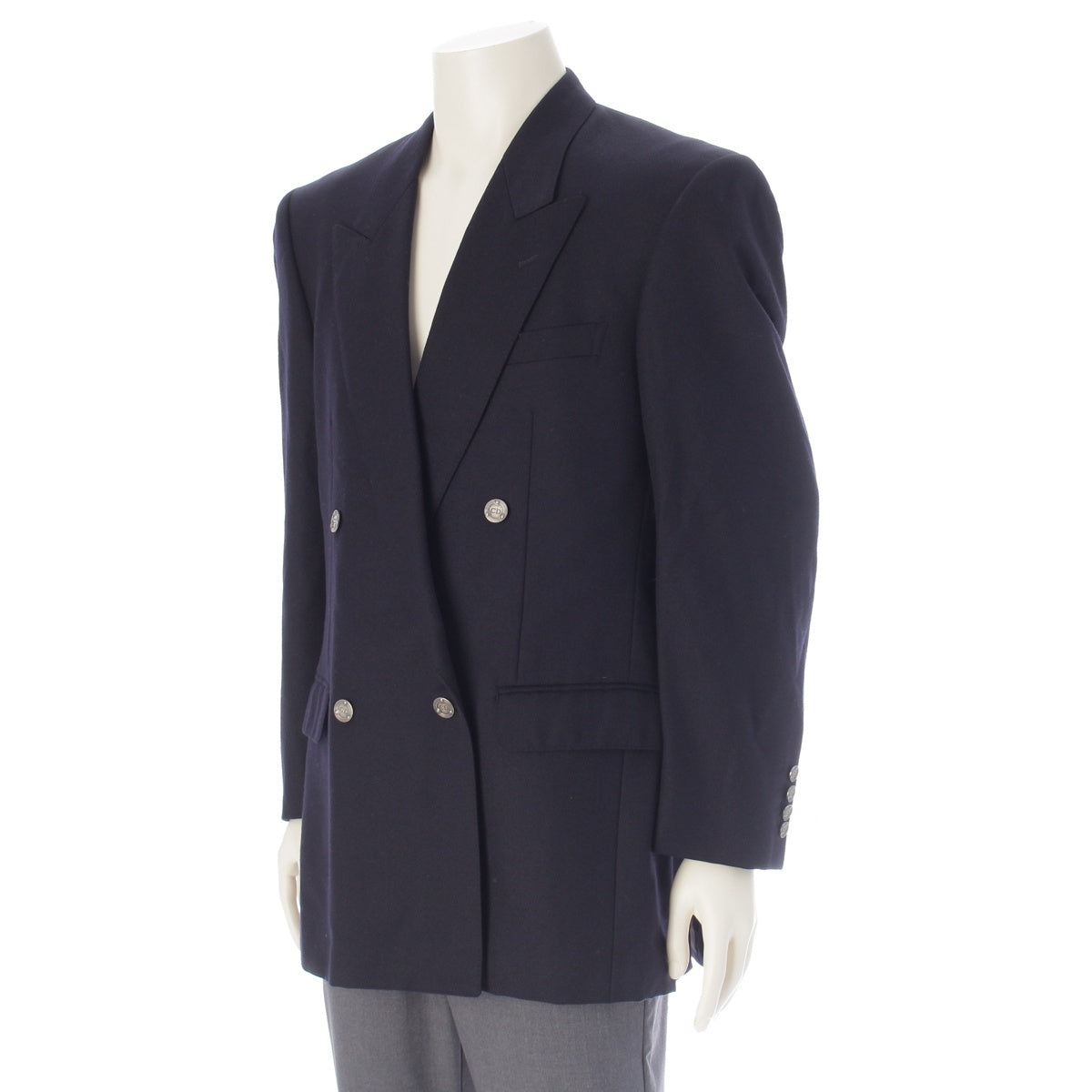 Christian Dior Monsieur wool CD silver button tailored jacket outer Navy