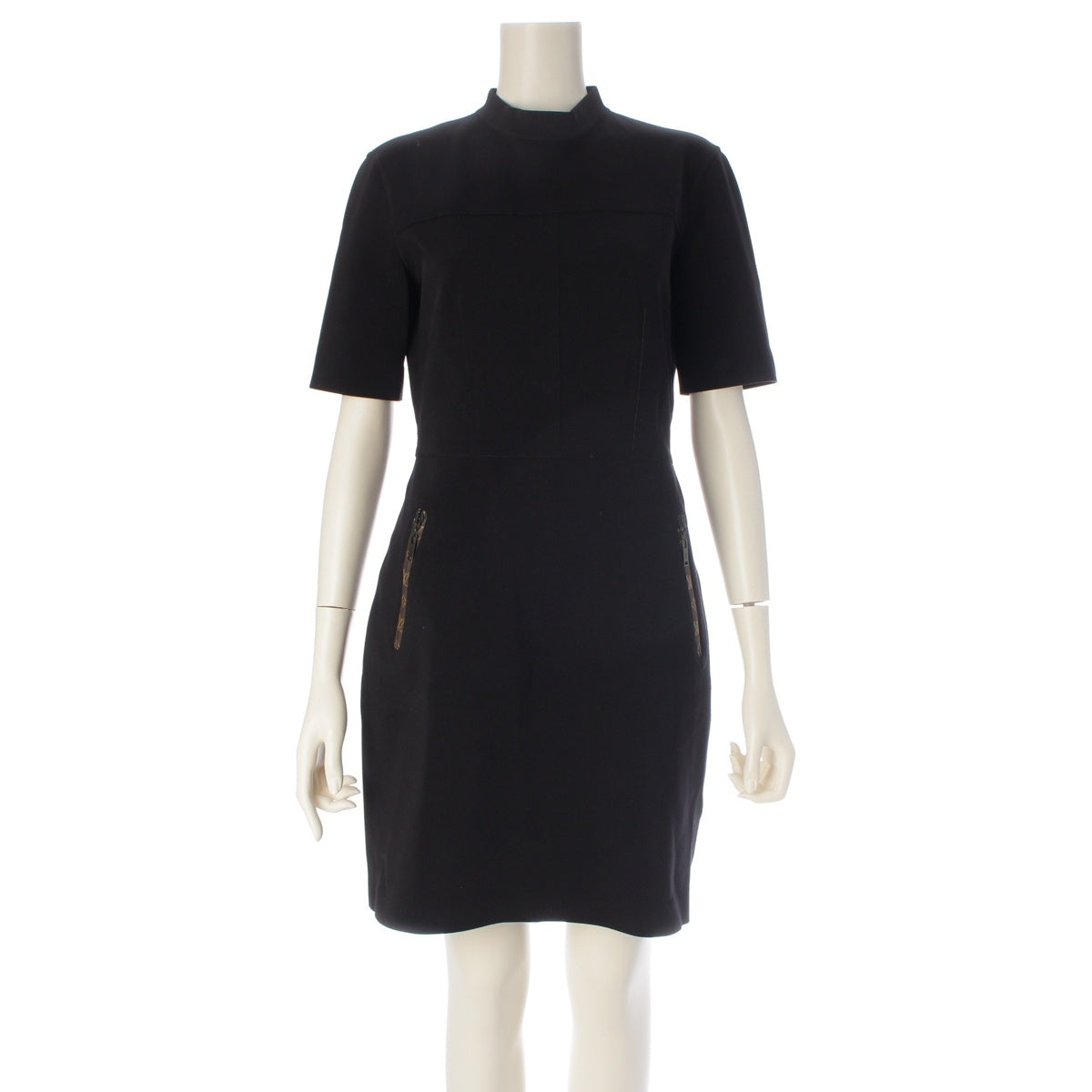 LOUIS VUITTON Monogram Short Sleeve Stretch one piece RW202W black 38