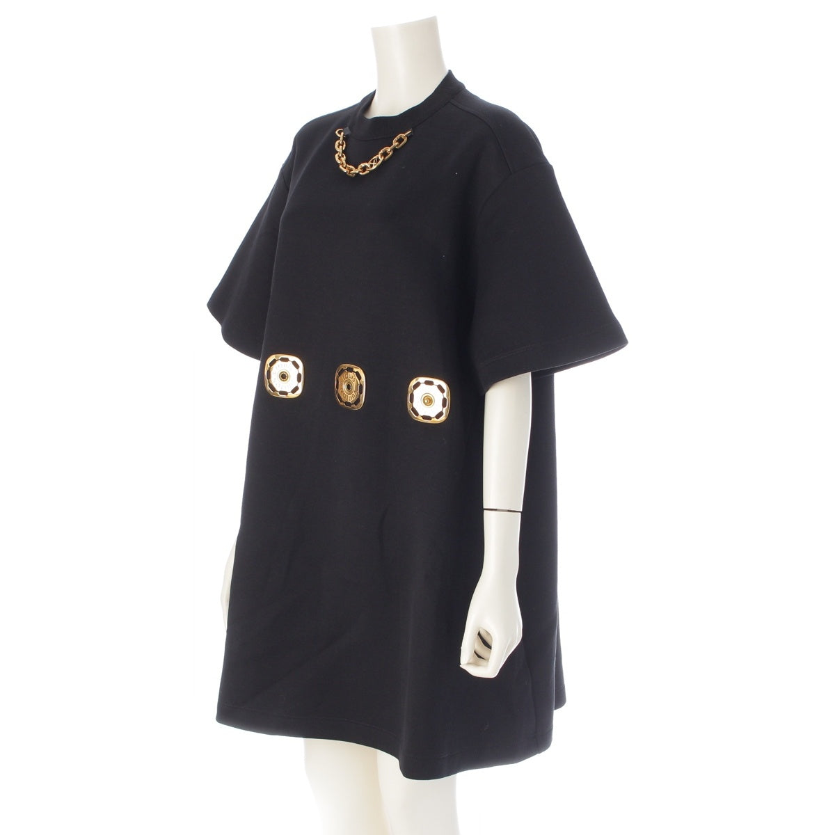 LOUIS VUITTON Big Button Chain one piece 1ABRHP black S