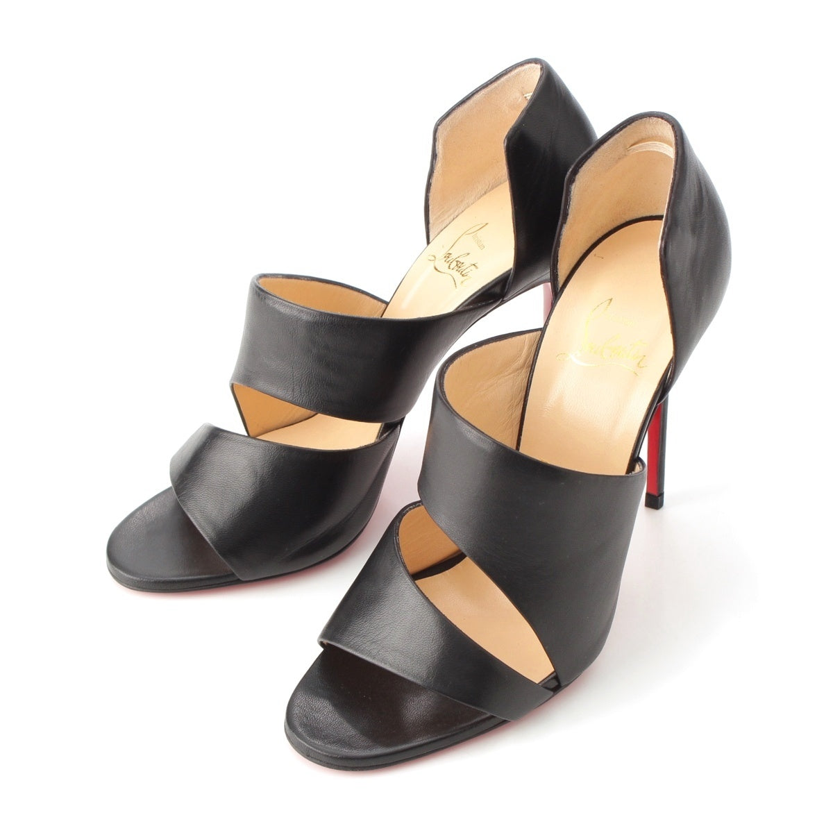 Christian Louboutin MARTSSIMO100 leather Heel Sandals black 37 1/2