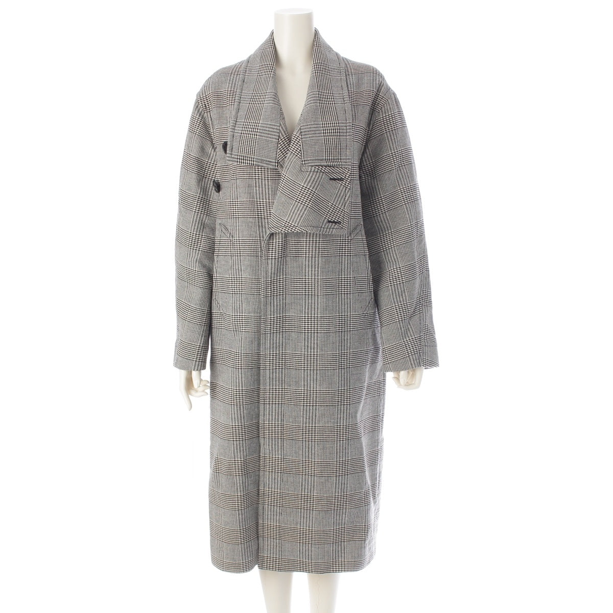 Stella McCartney Houndstooth Glen Check coat outer 474019 gray 38