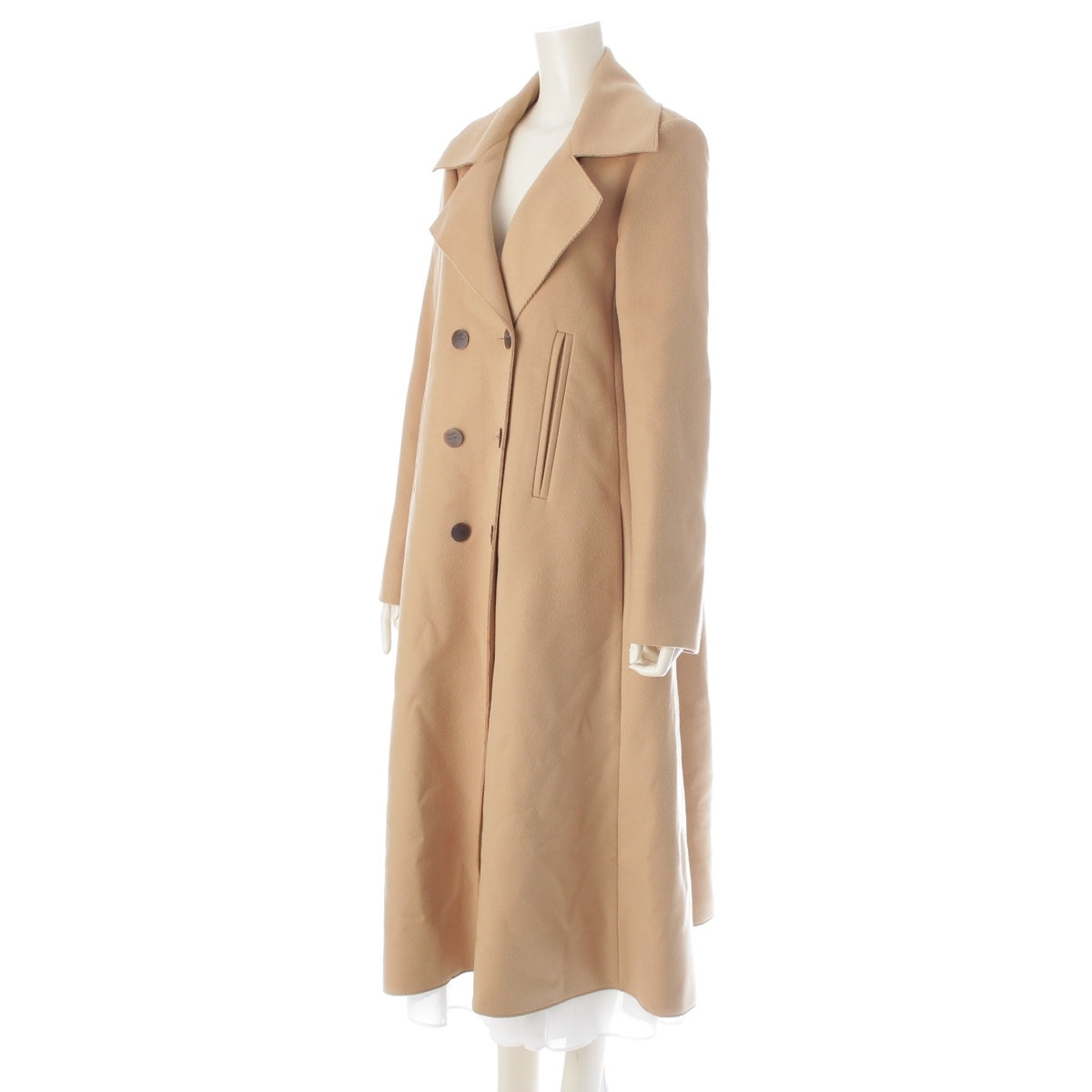 LOEWE Cashmere x wool Anagram back logo double coat outer S2291210ST beige 38
