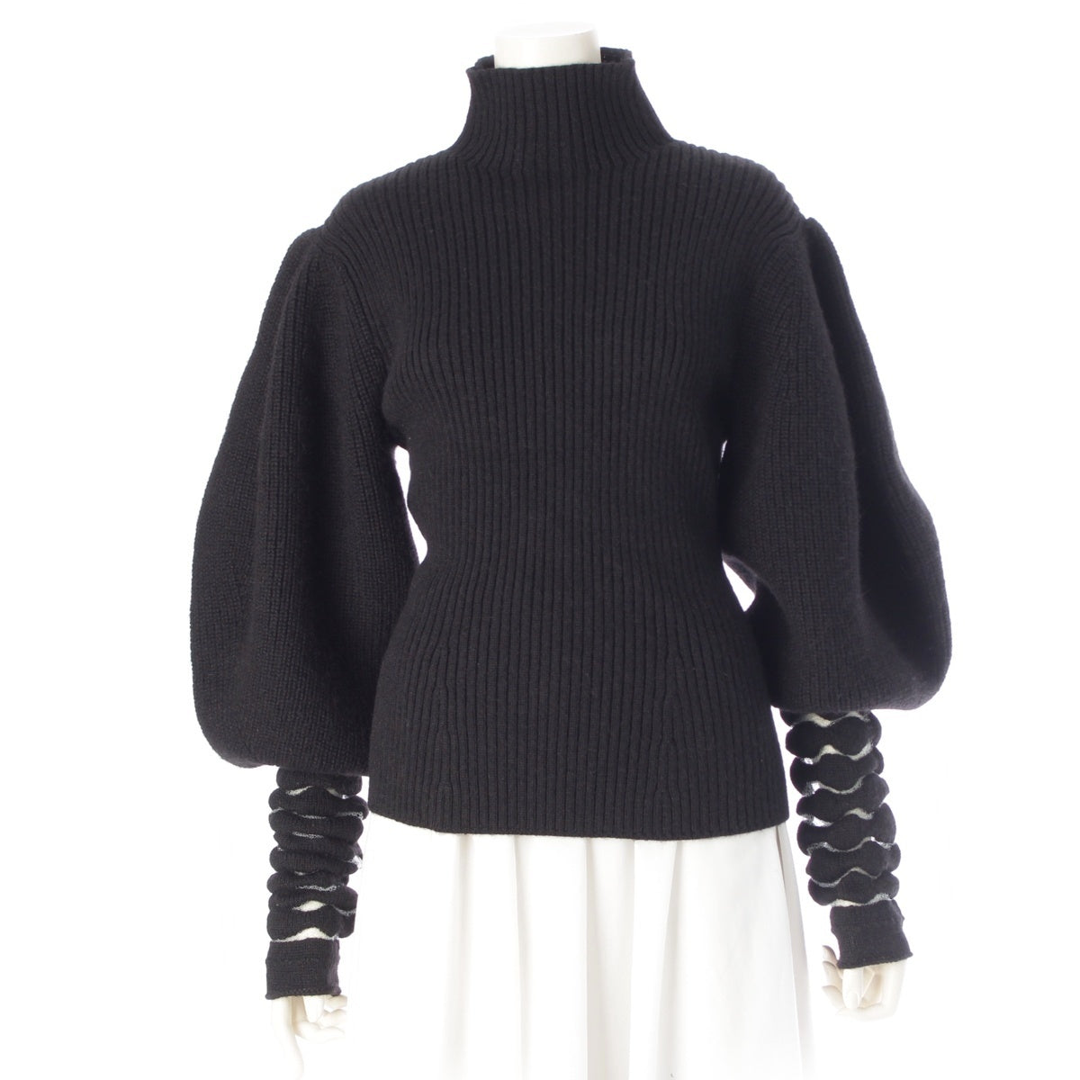 LOEWE wool alpaca Volume sleeves High neck sweater Long sleeve knit tops S540Y14K15 black L