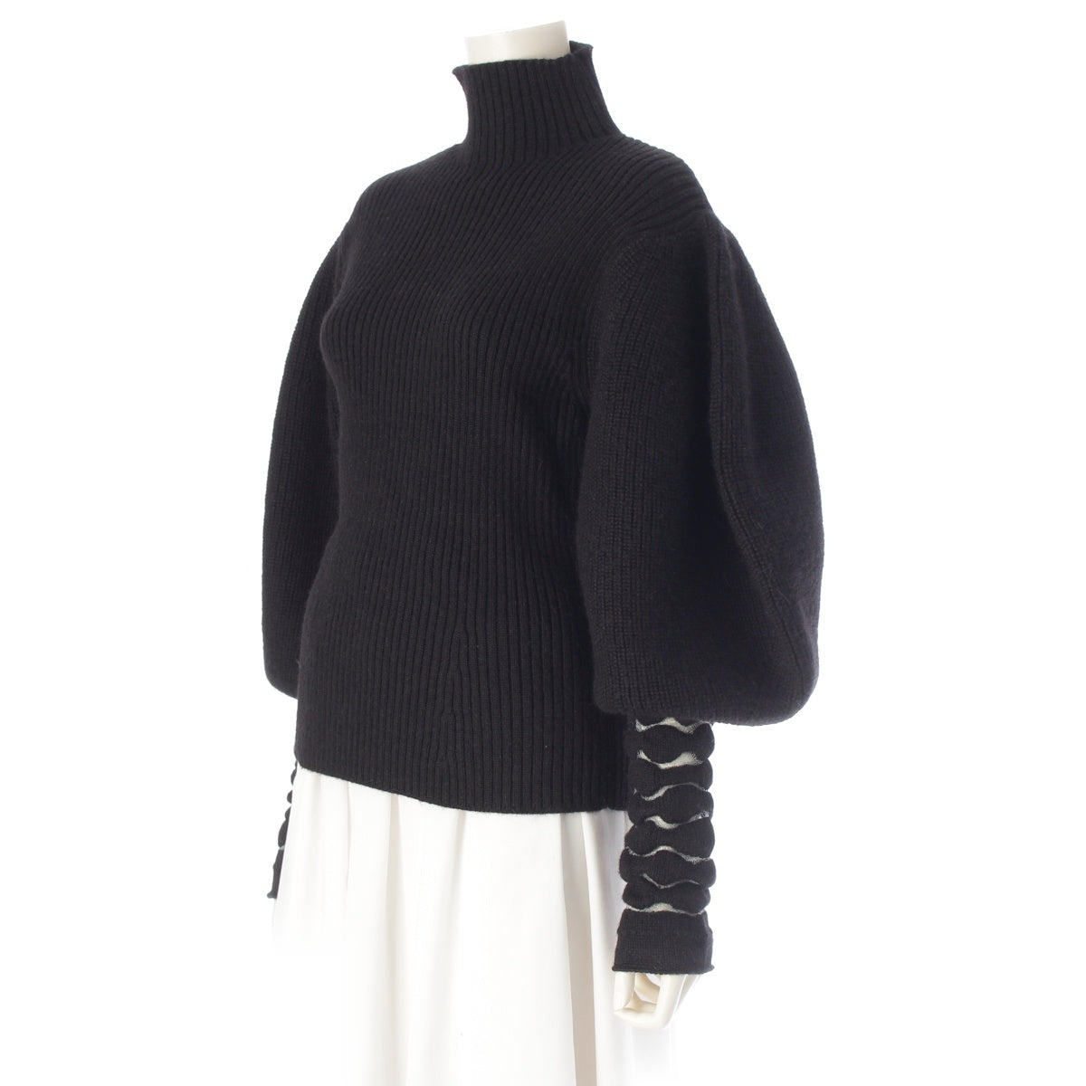 LOEWE wool alpaca Volume sleeves High neck sweater Long sleeve knit tops S540Y14K15 black L