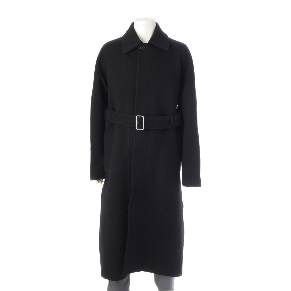BURBERRY wool long with belt Stainless collar coat outer 8077901 black 48